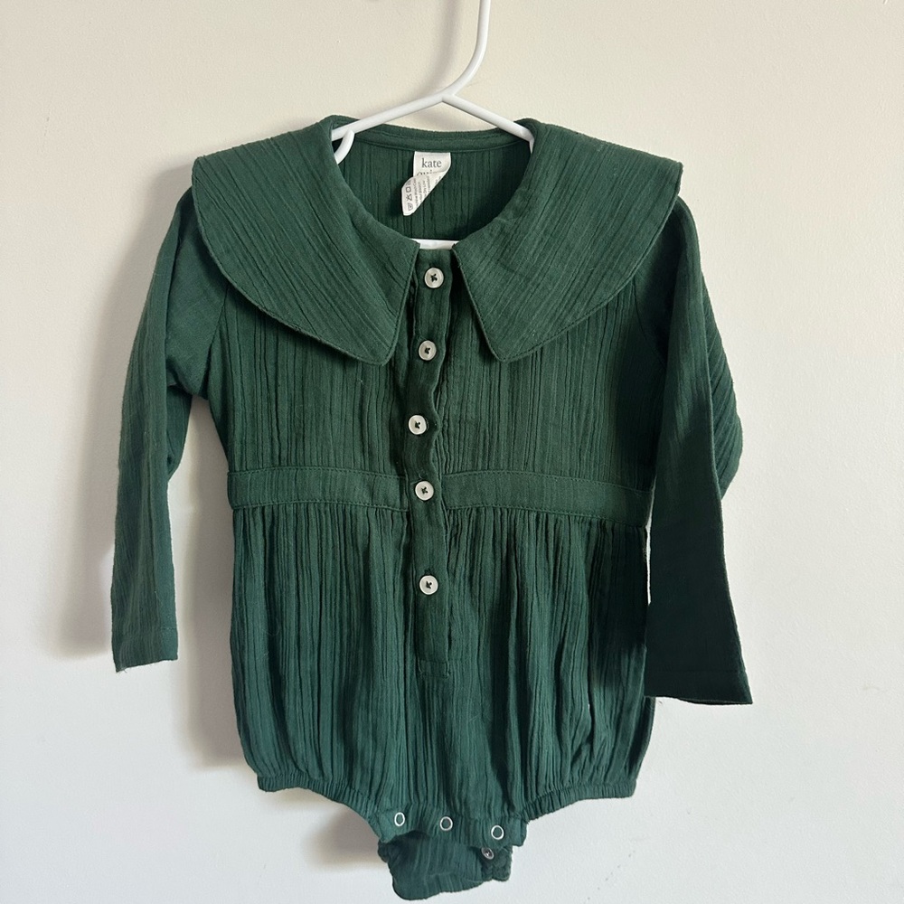 Kate Quinn Forest Green Toddler Romper